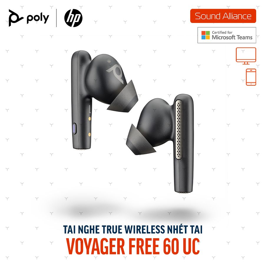  Tai nghe True Wireless Poly Voyager Free 60 UC Microsoft Teams 7Y8L8AA 