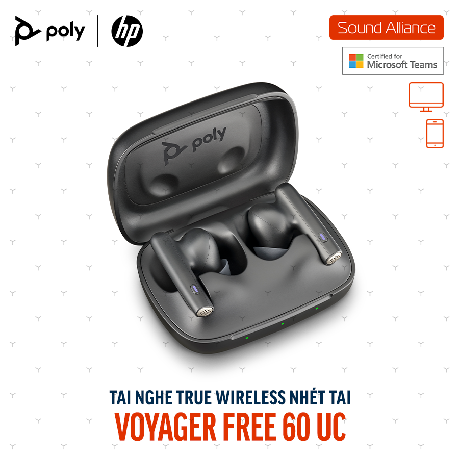  Tai nghe True Wireless Poly Voyager Free 60 UC Microsoft Teams 7Y8L8AA 