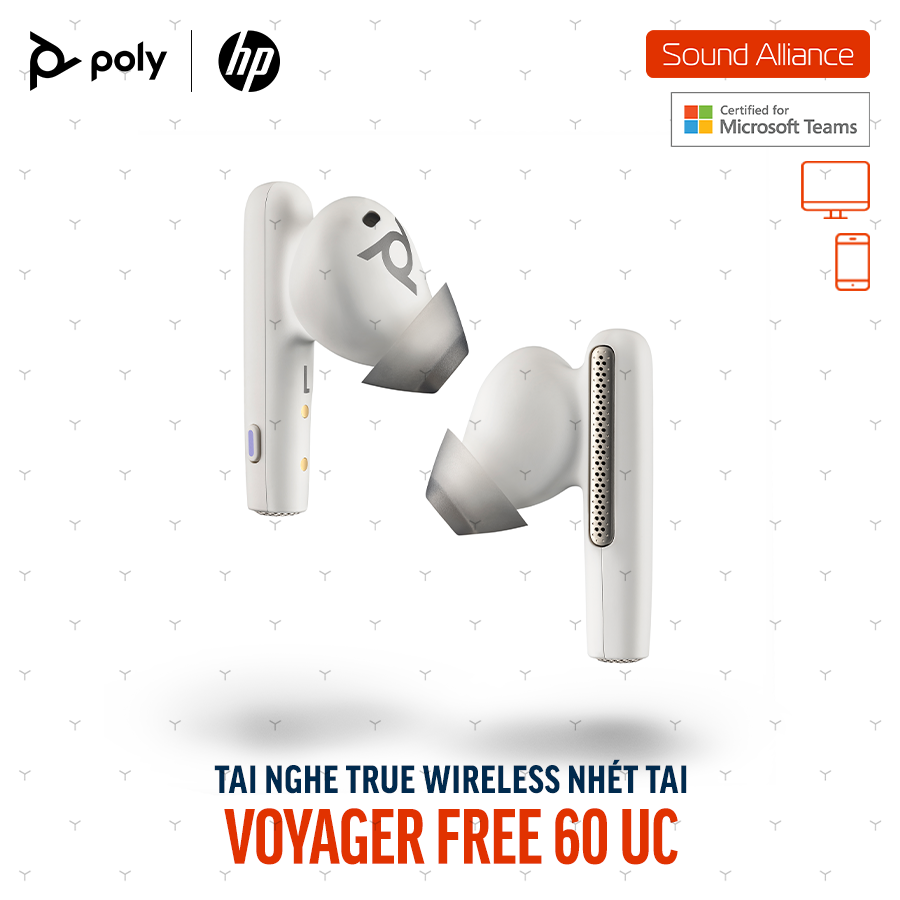  Tai nghe True Wireless Poly Voyager Free 60 UC Microsoft Teams 7Y8L6AA 