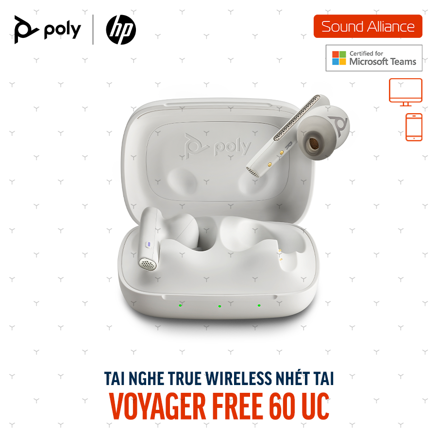  Tai nghe True Wireless Poly Voyager Free 60 UC Microsoft Teams 7Y8L6AA 