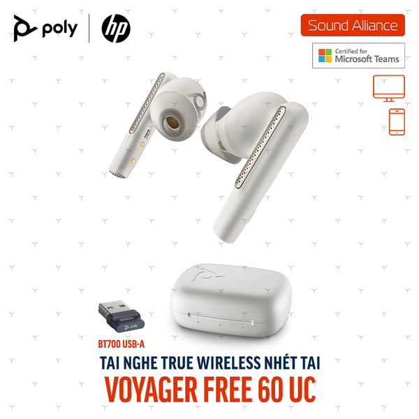  Tai nghe True Wireless Poly Voyager Free 60 UC Microsoft Teams 7Y8L5AA 