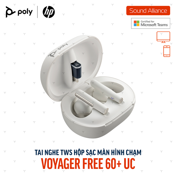  Tai nghe nhét tai True Wireless Poly Voyager Free 60+ UC (7Y8G8AA) 