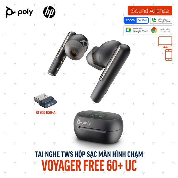  Tai nghe True Wireless Poly Voyager Free 60+ UC (7Y8G3AA) 