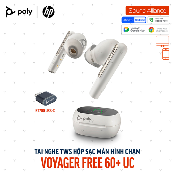  Tai nghe True Wireless Poly Voyager Free 60+ UC (7Y8G6AA) 
