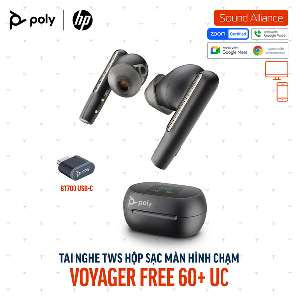  Tai nghe True Wireless Poly Voyager Free 60+ UC (7Y8G4AA) 