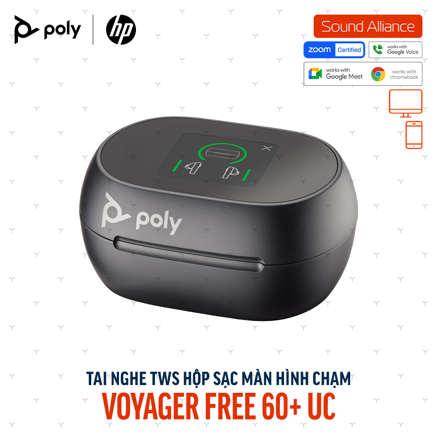  Tai nghe True Wireless Poly Voyager Free 60+ UC (7Y8H2AA) 