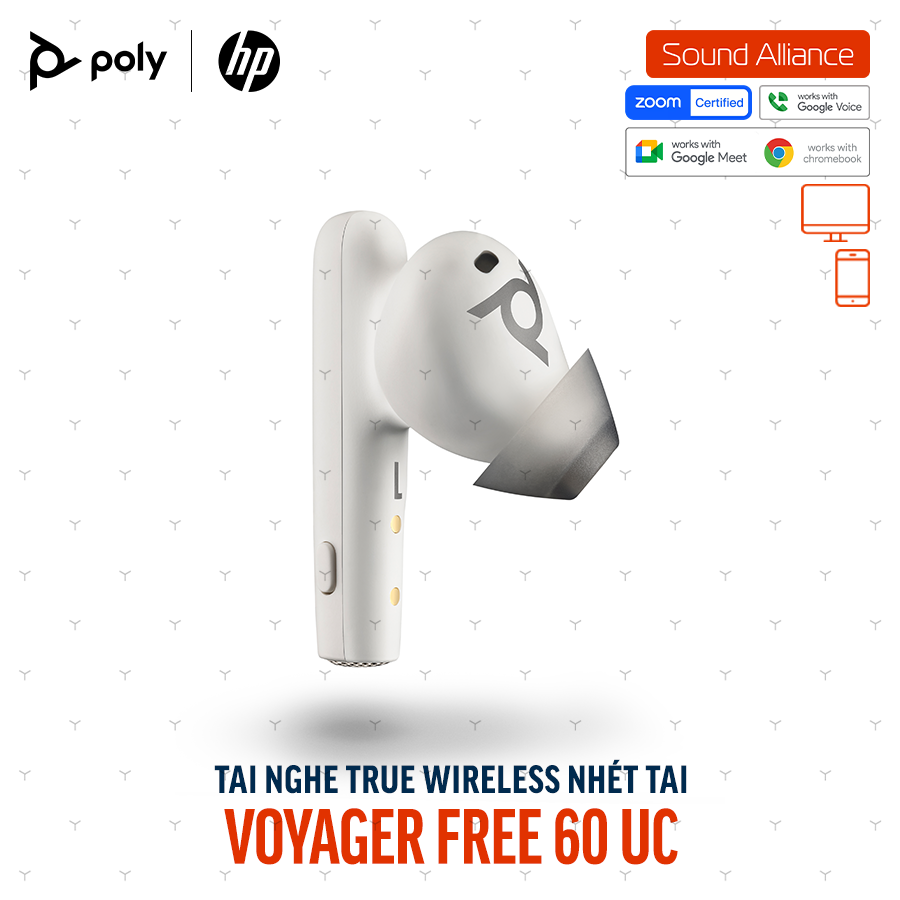  Tai nghe True Wireless Poly Voyager Free 60 UC (7Y8L4AA) 