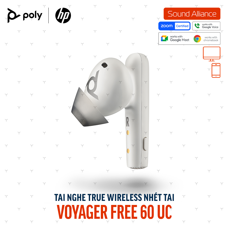 Tai nghe True Wireless Poly Voyager Free 60 UC (7Y8L3AA) 