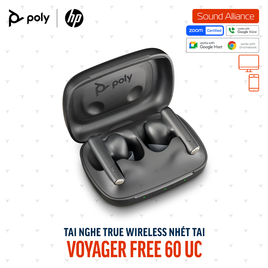  Tai nghe True Wireless Poly Voyager Free 60 UC (7Y8H4AA) 