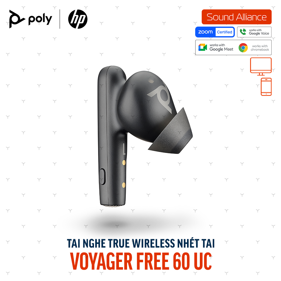  Tai nghe True Wireless Poly Voyager Free 60 UC (7Y8H4AA) 
