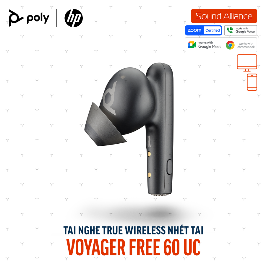  Tai nghe True Wireless Poly Voyager Free 60 UC (7Y8H3AA) 