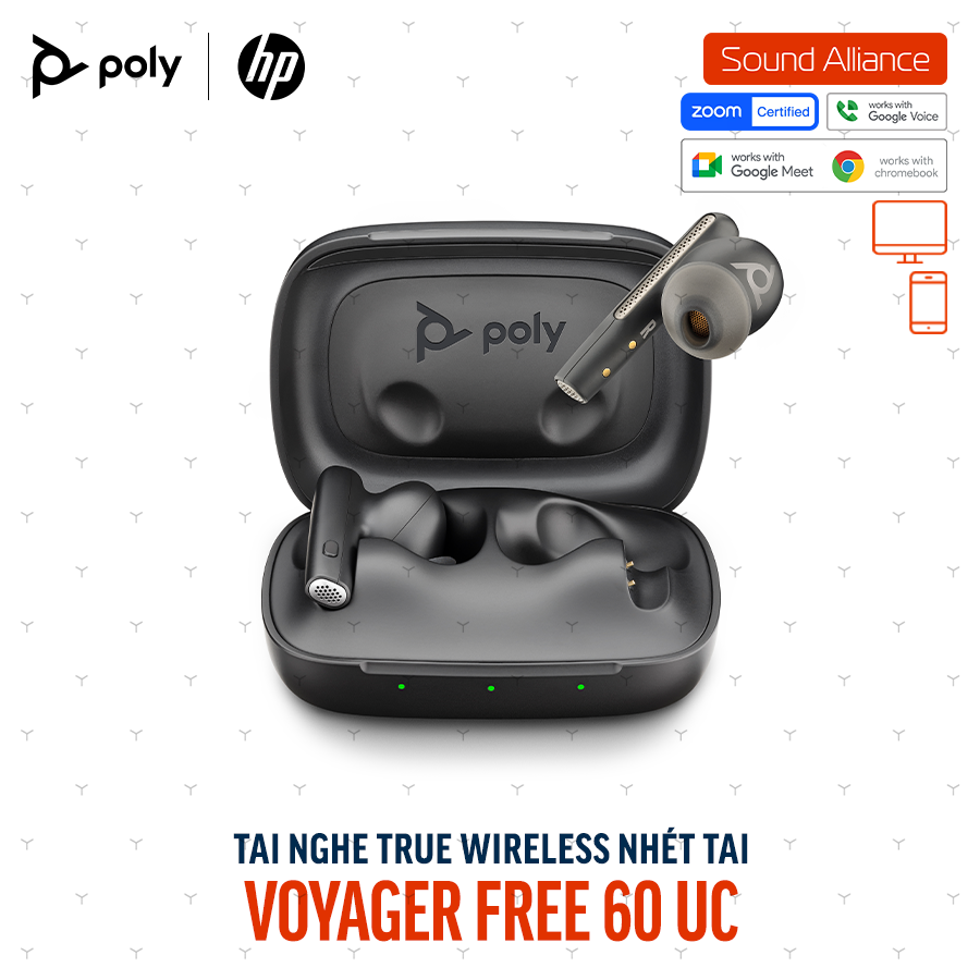  Tai nghe True Wireless Poly Voyager Free 60 UC (7Y8H4AA) 