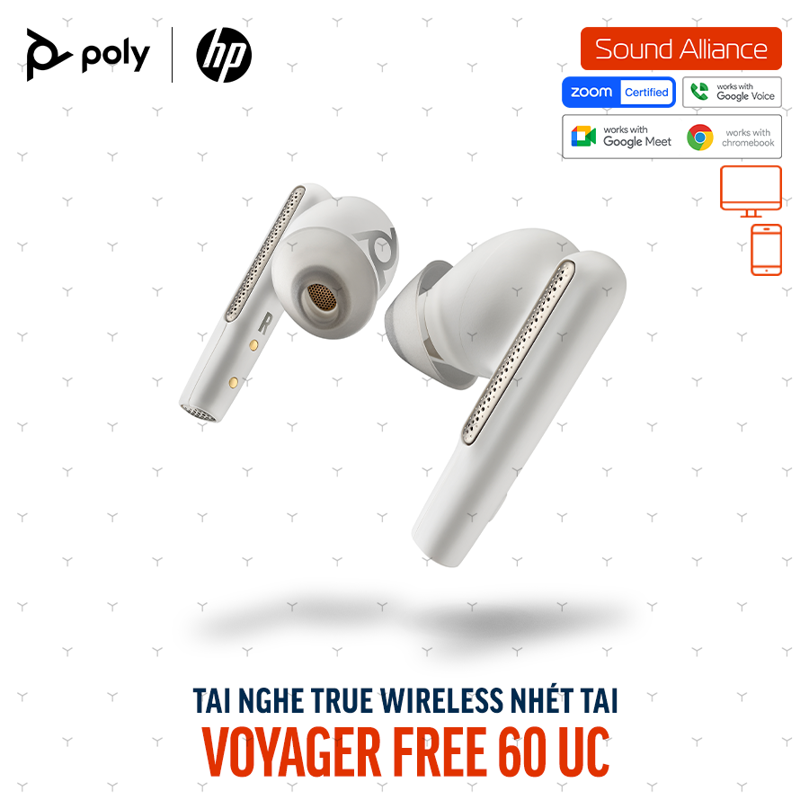  Tai nghe True Wireless Poly Voyager Free 60 UC (7Y8L4AA) 