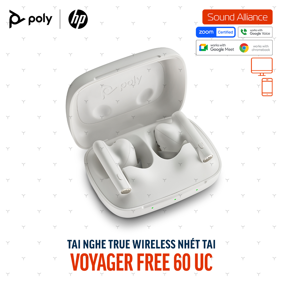  Tai nghe True Wireless Poly Voyager Free 60 UC (7Y8L4AA) 