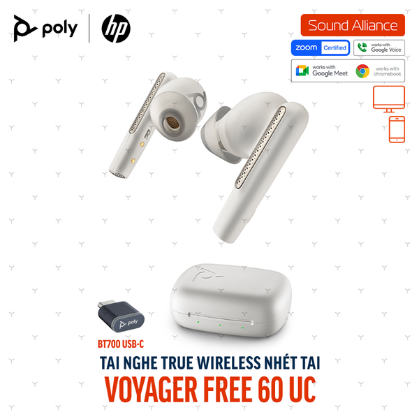  Tai nghe True Wireless Poly Voyager Free 60 UC (7Y8L4AA) 