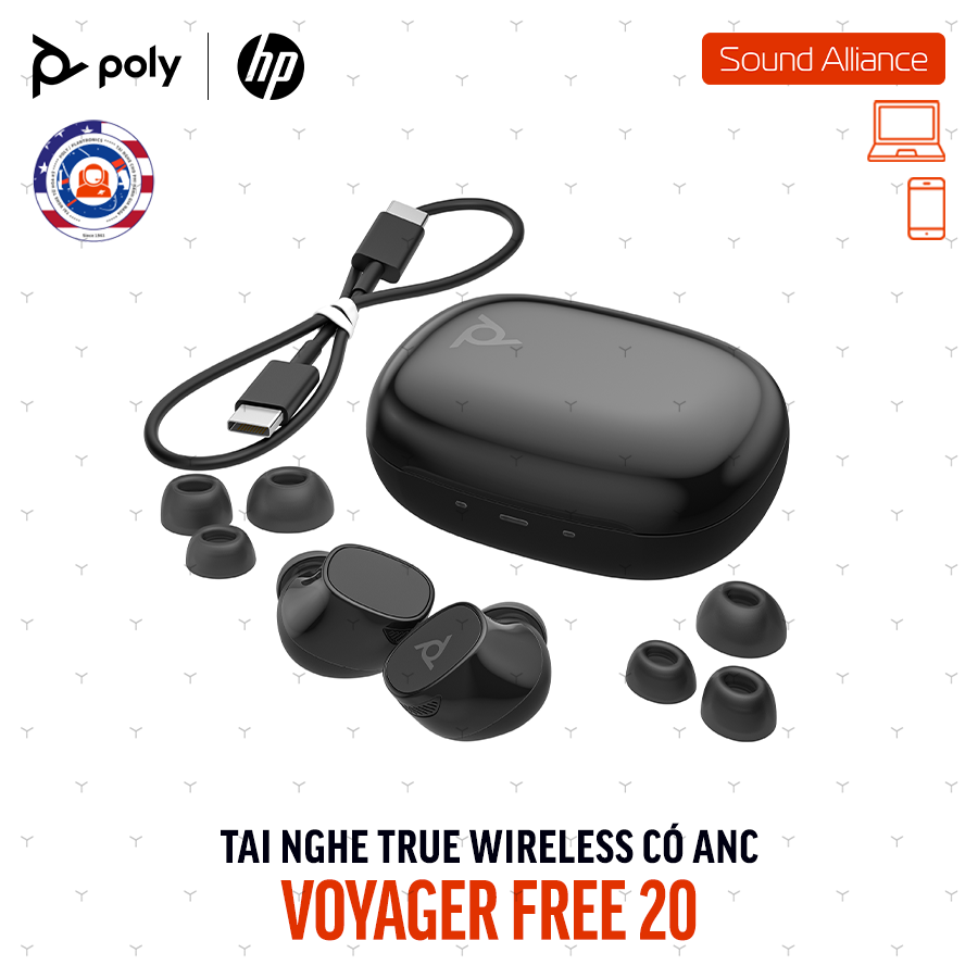  Tai nghe nhét tai True Wireless Poly Voyager Free 20 (A28PVAA) 