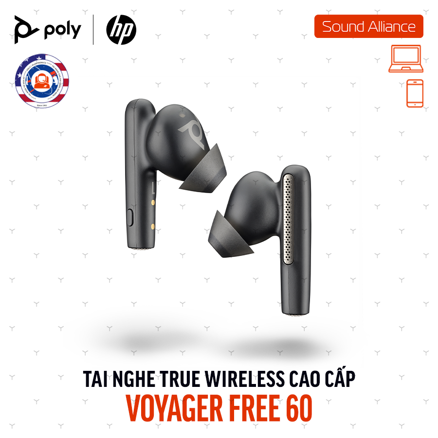  Tai nghe nhét tai True Wireless Poly Voyager Free 60 (7Y8M2AA) 