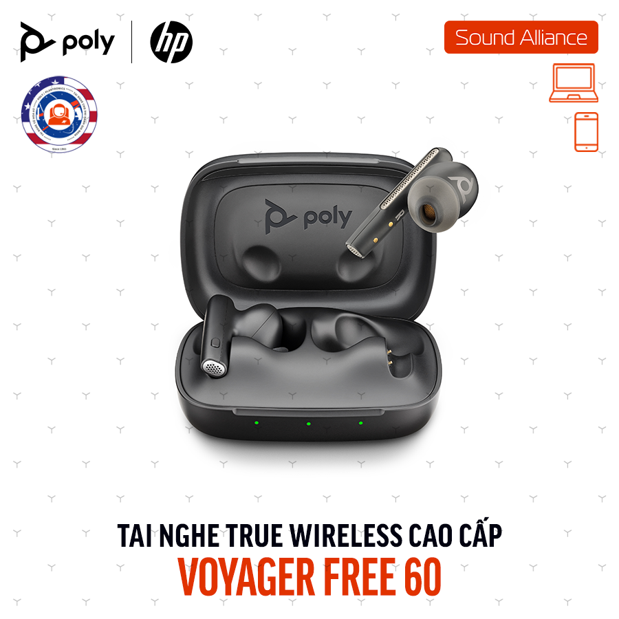 Tai nghe nhét tai True Wireless Poly Voyager Free 60 (7Y8M2AA) 