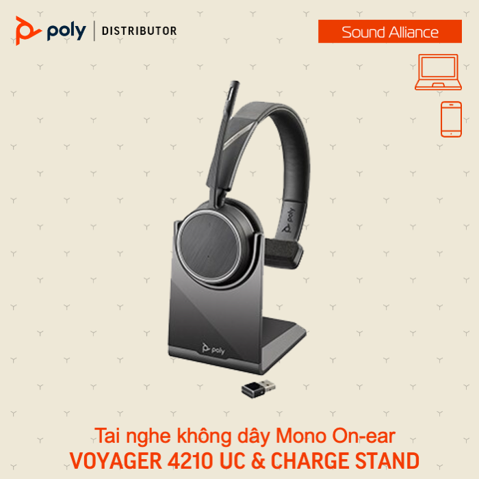  Tai nghe không dây Bluetooth một bên tai Poly Voyager 4210 UC 8A9S3AA 