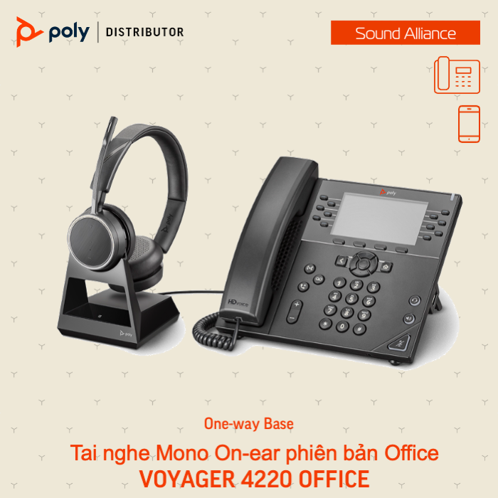  Tai nghe Bluetooth hai bên tai Poly Voyager 4220 Office (8A9S1AA) 