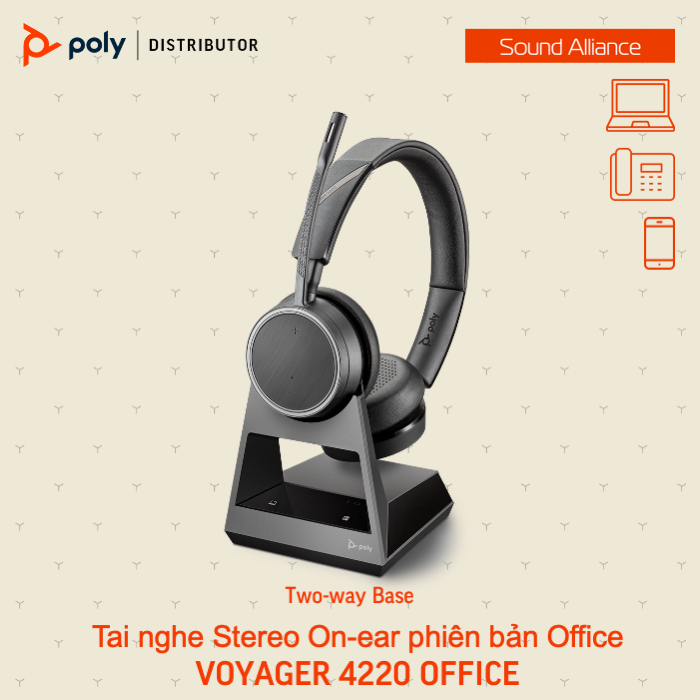  Tai nghe Bluetooth hai bên tai Poly Voyager 4220 Office (8A9S1AA) 