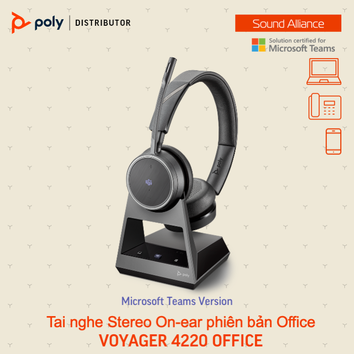  Tai nghe Bluetooth hai bên tai Poly Voyager 4220 Office (8A9S1AA) 