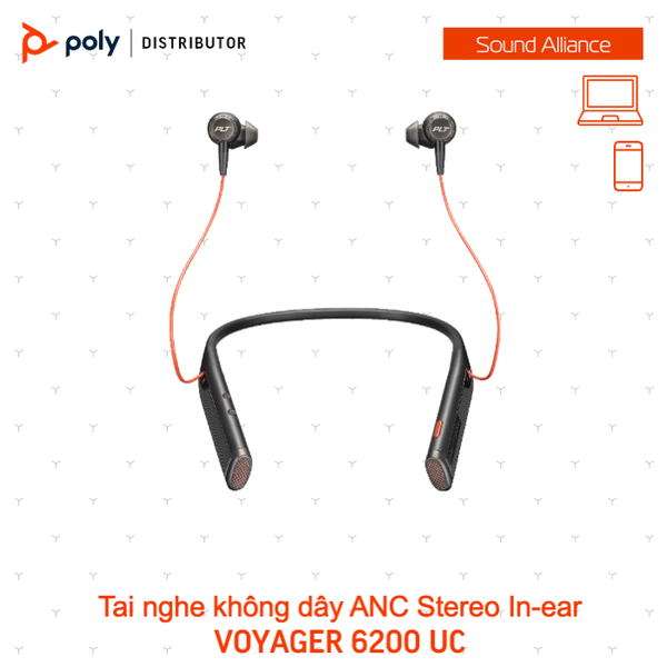  Tai nghe không dây Bluetooth nhét tai Poly Voyager 6200 UC (7D7G5AA) 