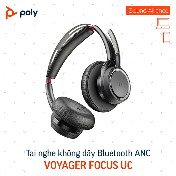  Tai nghe không dây ANC cao cấp Poly Voyager Focus UC (7F0J0AA) 