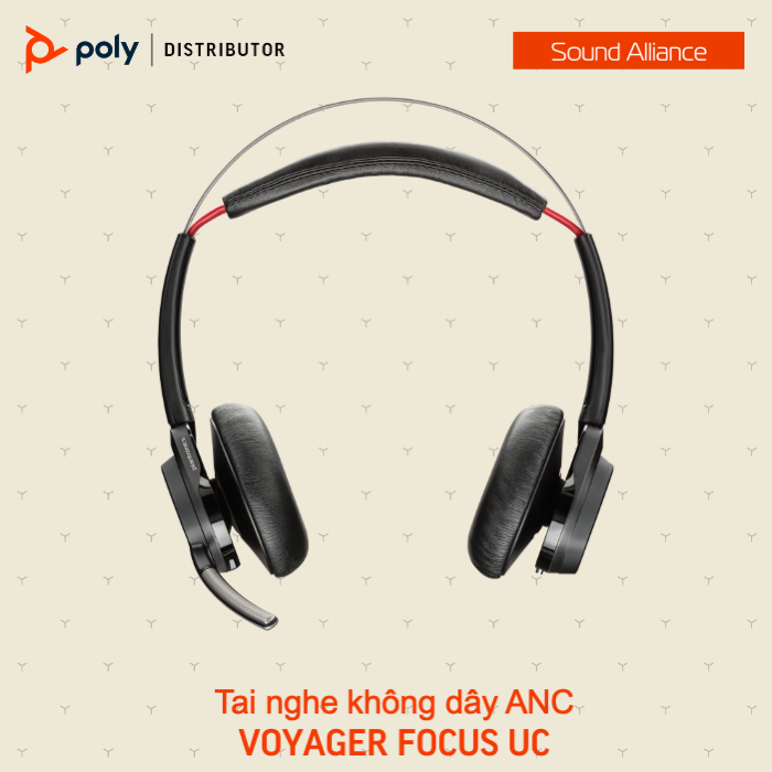  Tai nghe không dây ANC cao cấp Poly Voyager Focus UC (7F0J1AA) 