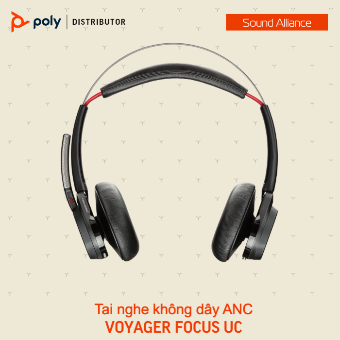  Tai nghe không dây ANC cao cấp Poly Voyager Focus UC (7F0J1AA) 