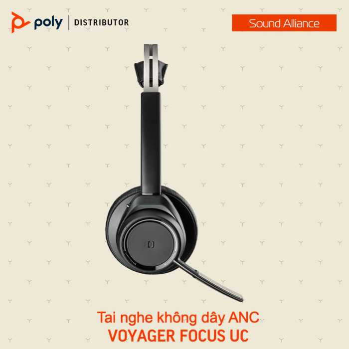  Tai nghe không dây ANC cao cấp Poly Voyager Focus UC (7S4K7AA) 