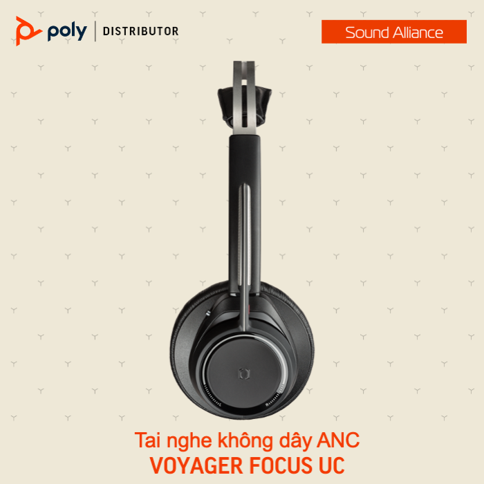  Tai nghe không dây ANC cao cấp Poly Voyager Focus UC (7F0J1AA) 