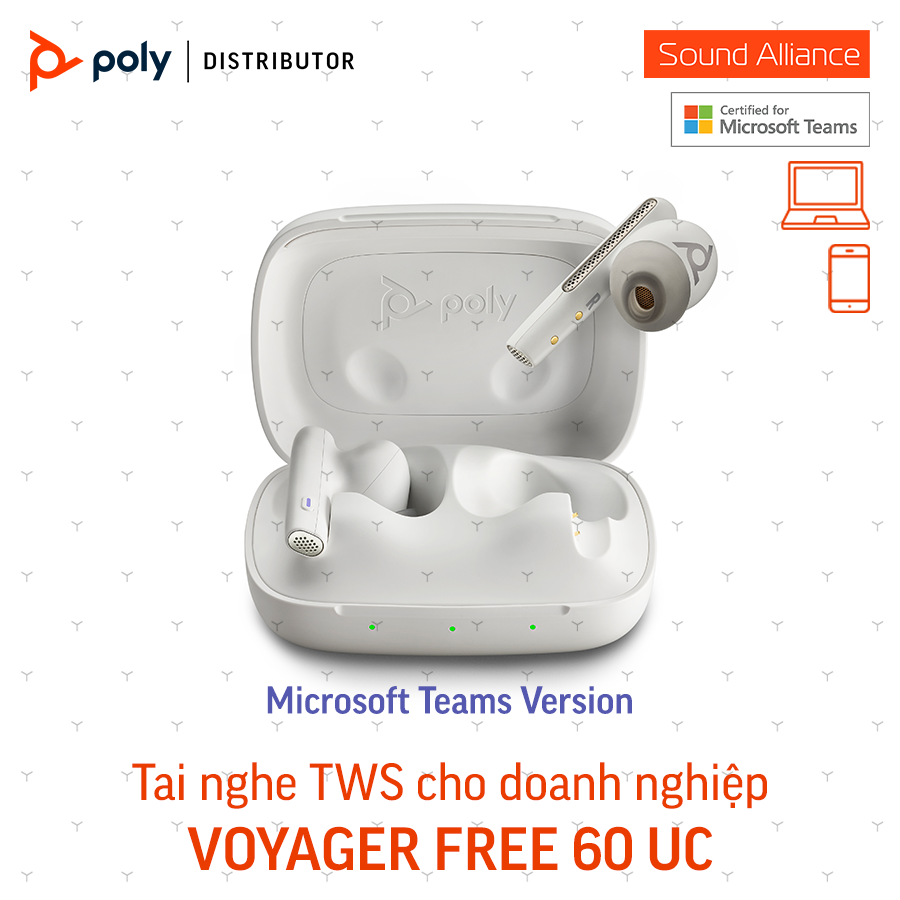  Tai nghe nhét tai không dây True Wireless Poly Voyager Free 60 UC 