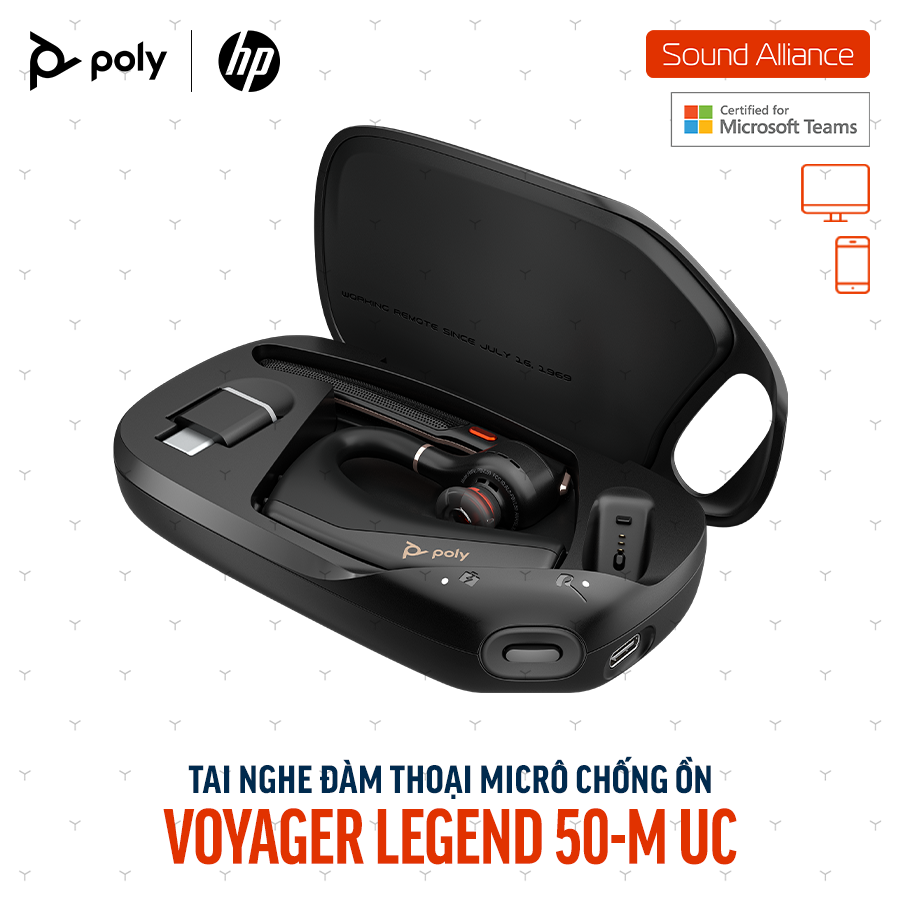  Tai nghe đàm thoại không dây Poly Voyager Legend 50-M UC (AJ8V4AA) 