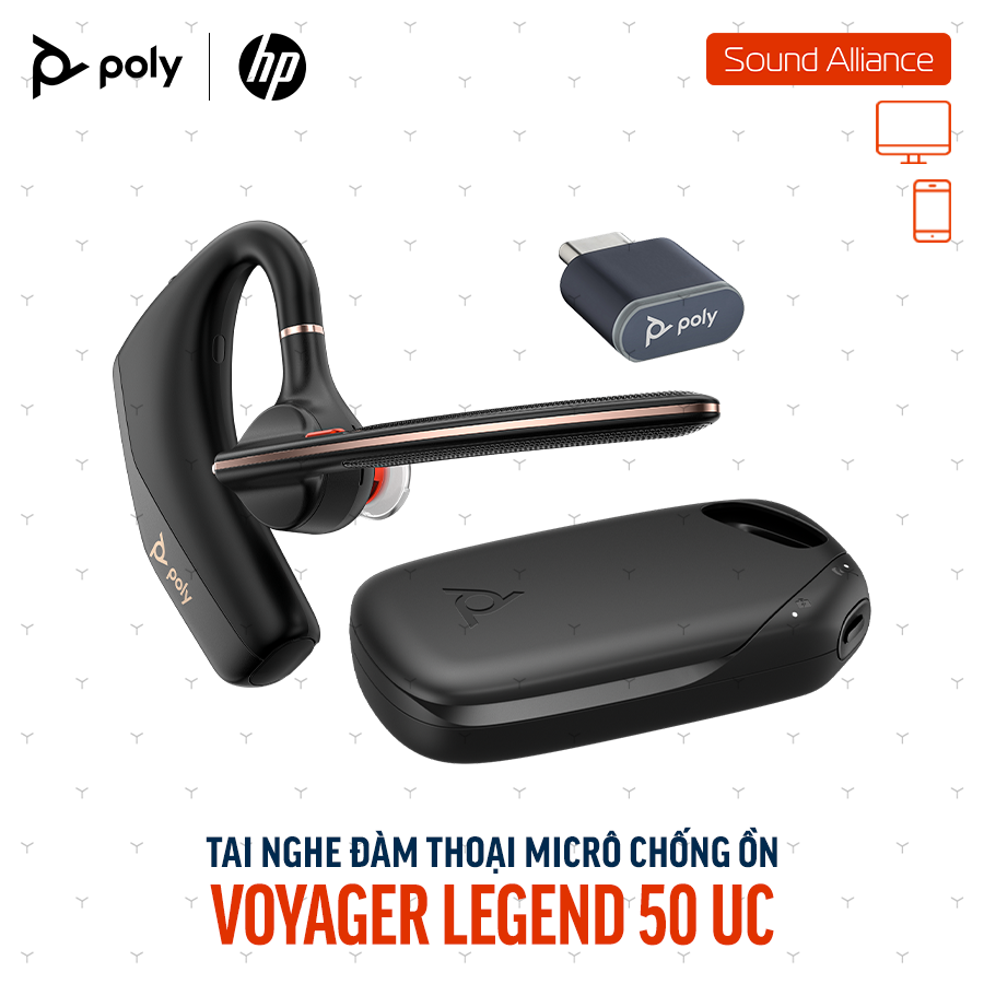  Tai nghe đàm thoại không dây Poly Voyager Legend 50 UC (AT9M9AA) 