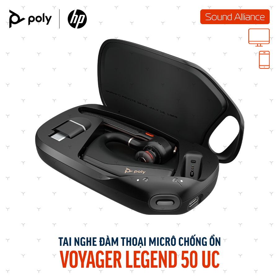  Tai nghe đàm thoại không dây Poly Voyager Legend 50 UC (AT9M9AA) 