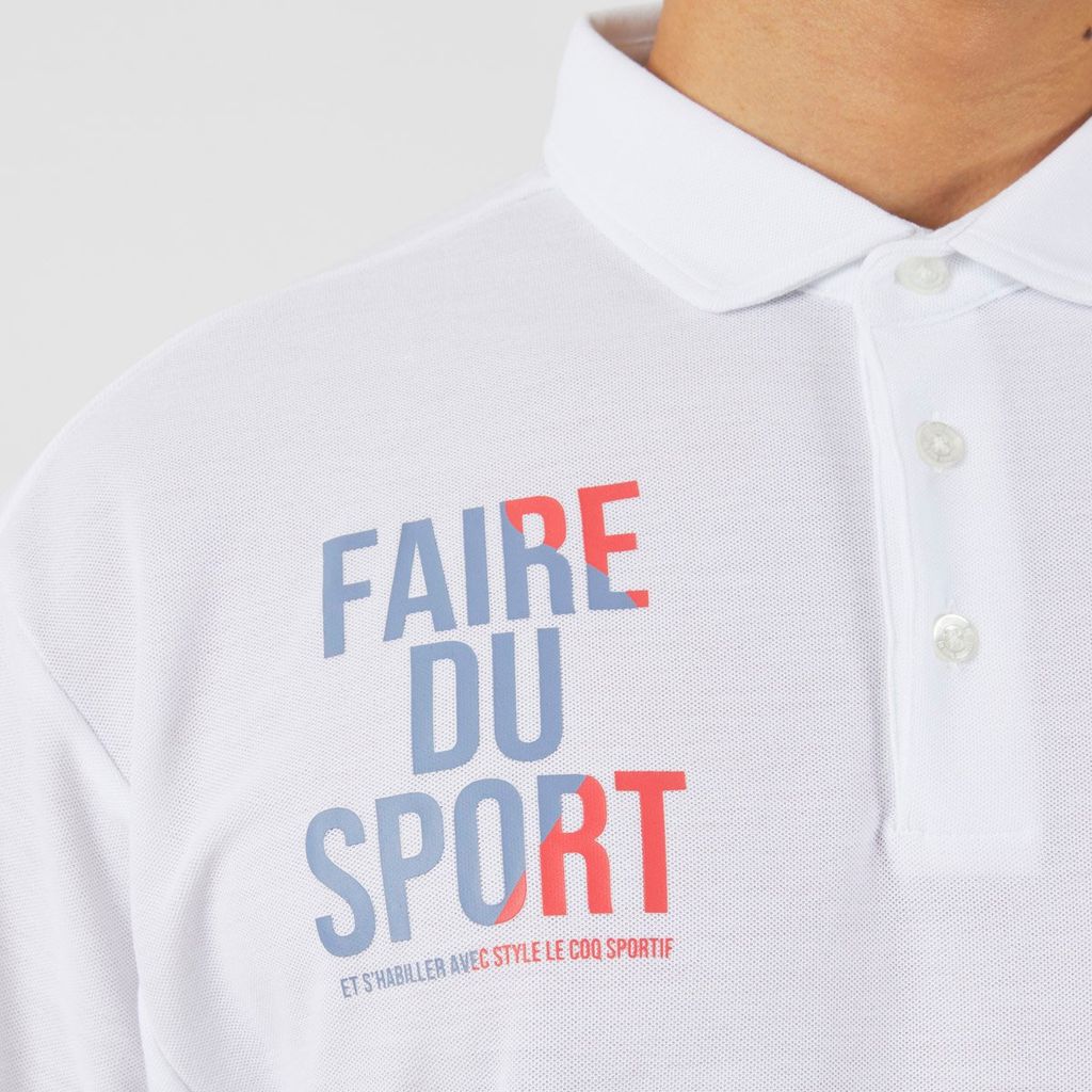 Áo Polo le coq sportif nam QMMXJA95AV-WH