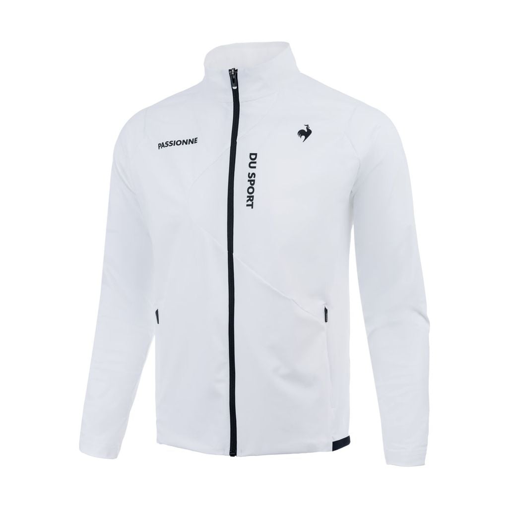 Áo khoác thể thao nam Le Coq Sportif QQ123EFT31-WHT0 trắng slim fit ôm gọn