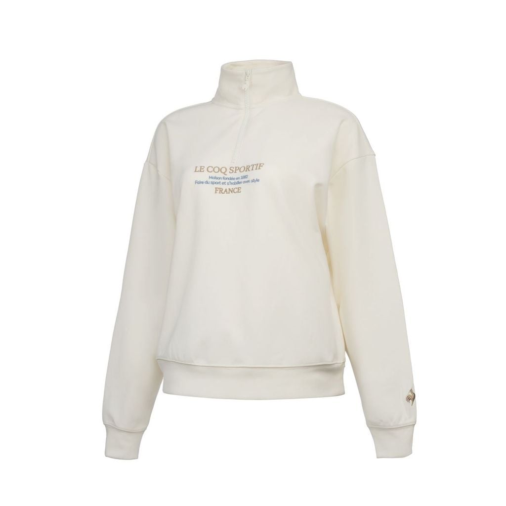 Áo nỉ nữ Le Coq Sportif LT5SSW40LV-WH01 trắng phong cách thể thao Pháp