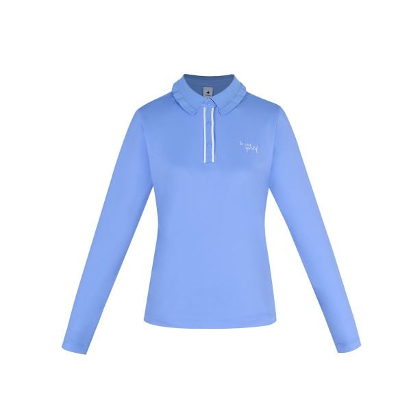 Áo dài tay có cổ le coq golf Nữ GP122LTL12-LBLU