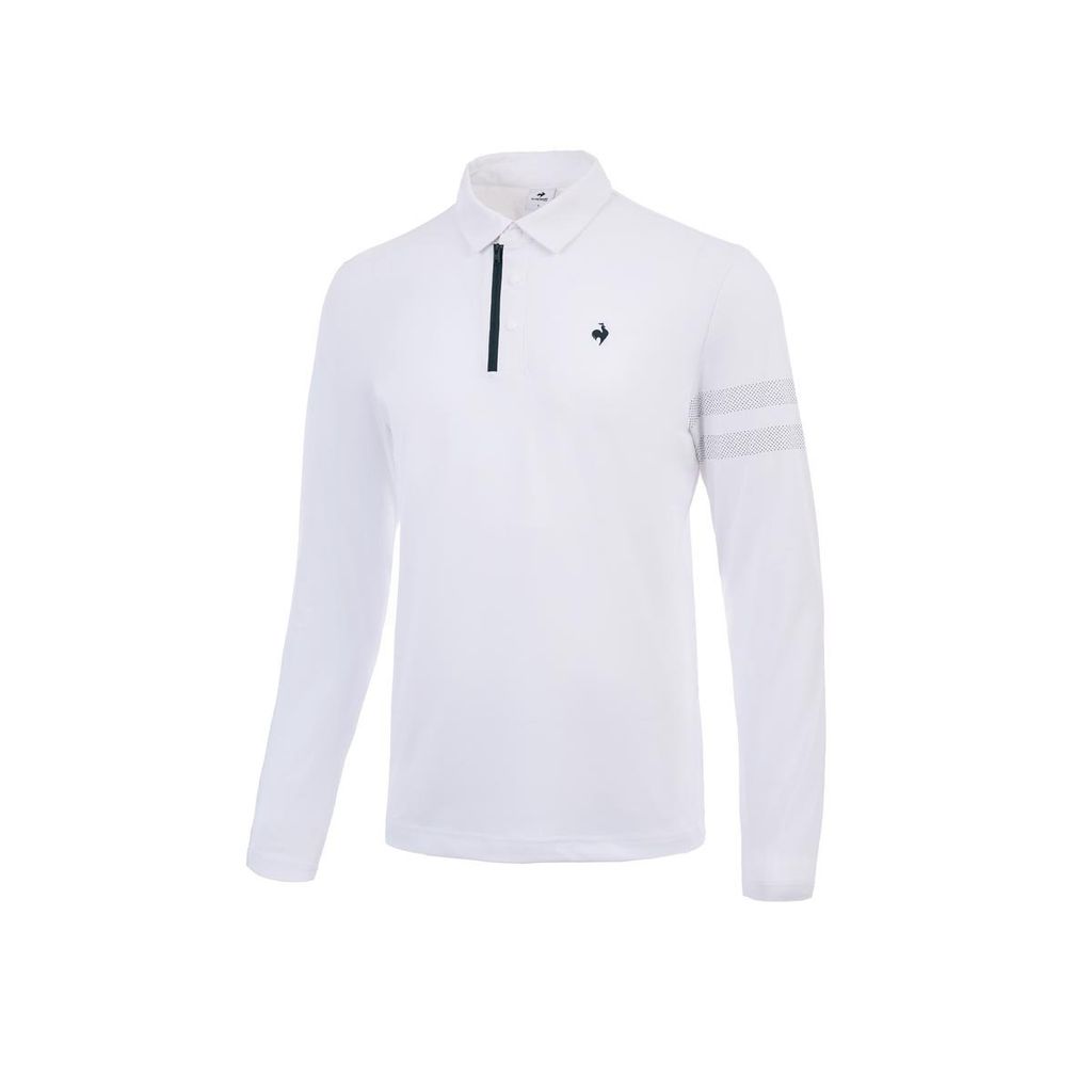 Áo polo dài tay nam Le Coq Golf GQ121MTL12-WHTE màu trắng thanh lịch