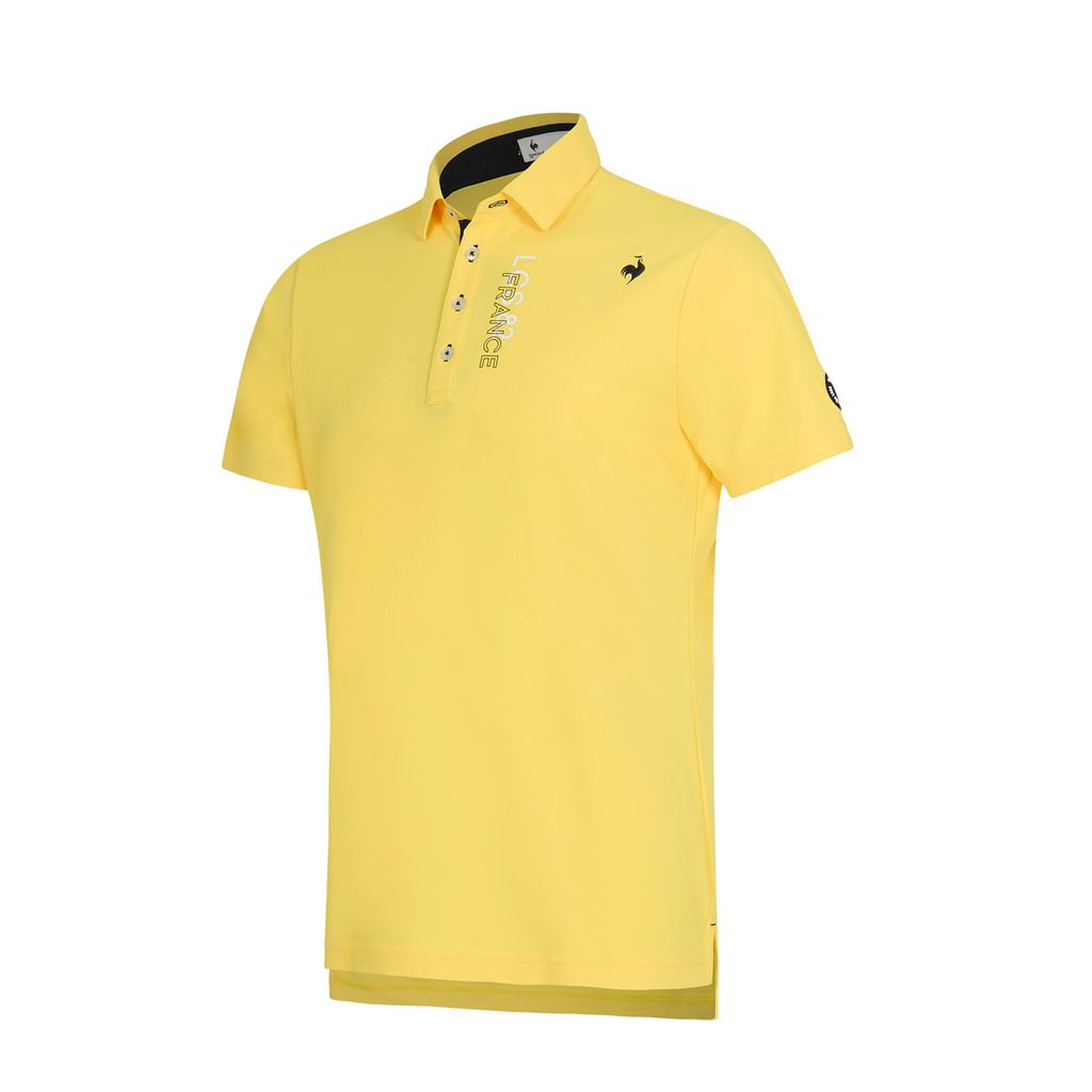 Áo polo golf nam vàng cao cấp Le Coq Sportif, thấm hút mồ hôi, bền đẹp, hạn chế tia UV