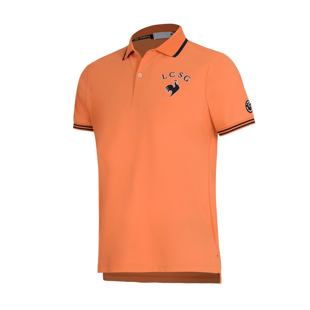 Áo polo golf nam cam Le Coq Sportif cao cấp, phom ôm nhẹ, thấm hút mồ hôi, bền màu
