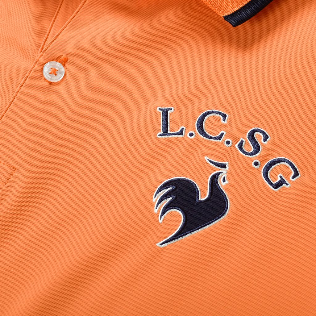Thời trang golf nam Le Coq Sportif áo polo cam thanh lịch, hạn chế tia UV, dễ phối đồ