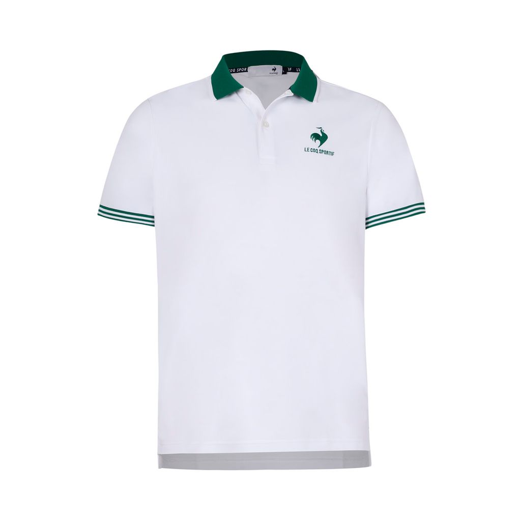 Áo polo golf nam Le Coq Sportif LG4FHS10MV-WH00 trắng phối xanh thanh lịch