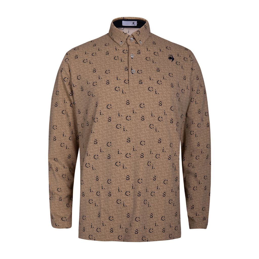 Áo dài tay golf nam Le Coq Sportif LG4FLS01MV-BG00 màu beige, thiết kế polo