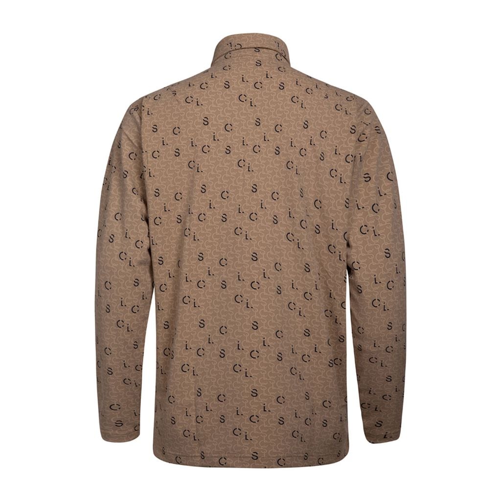 Áo polo dài tay Le Coq Sportif nam, họa tiết monogram LCS sang trọng