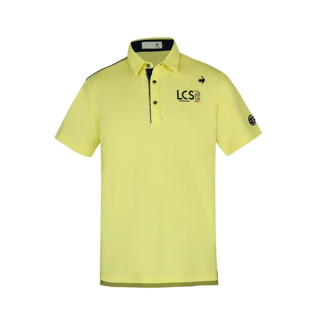 Áo polo golf nam Le Coq Sportif màu vàng cổ điển Pháp