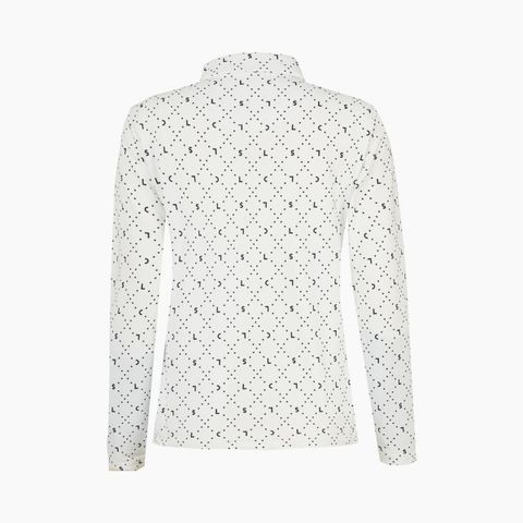 Áo dài tay có cổ le coq golf Nữ QGWWJB01V-WH00