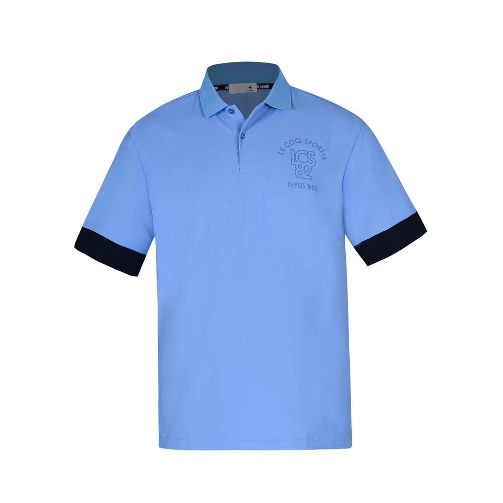 Áo polo nam Le Coq Sportif QMMXJA40V-BL xanh thể thao hiện đại